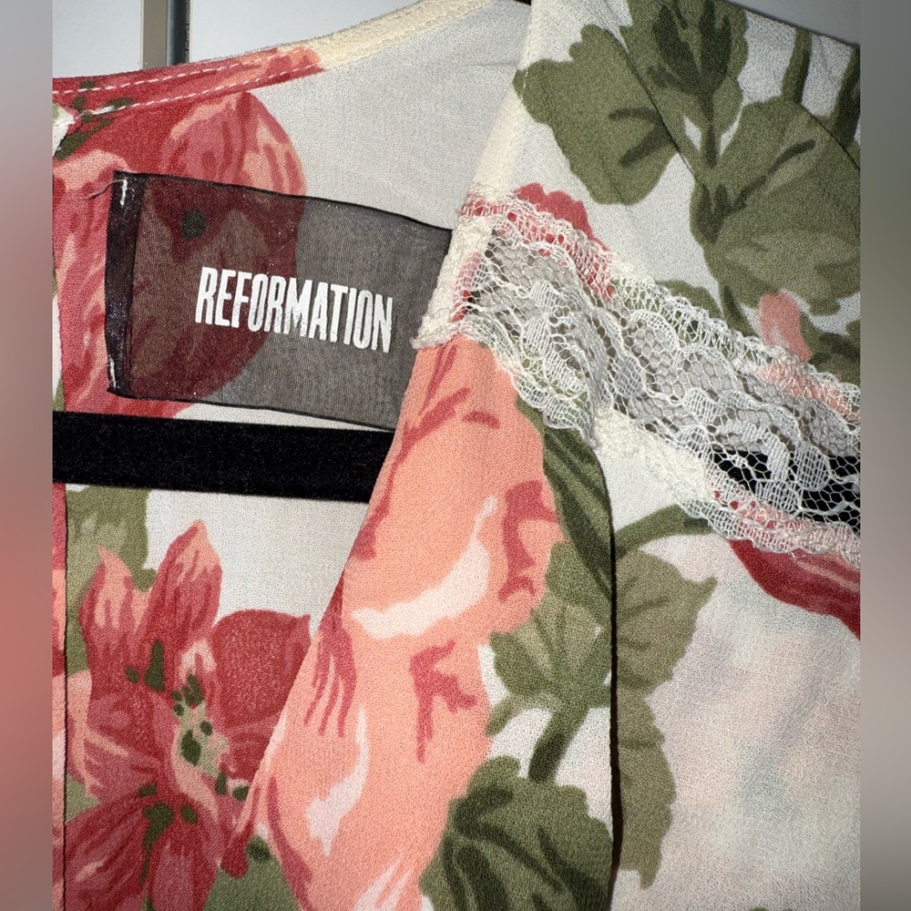 Reformation Pink Floral Midi Dress - Picture 3 of 10